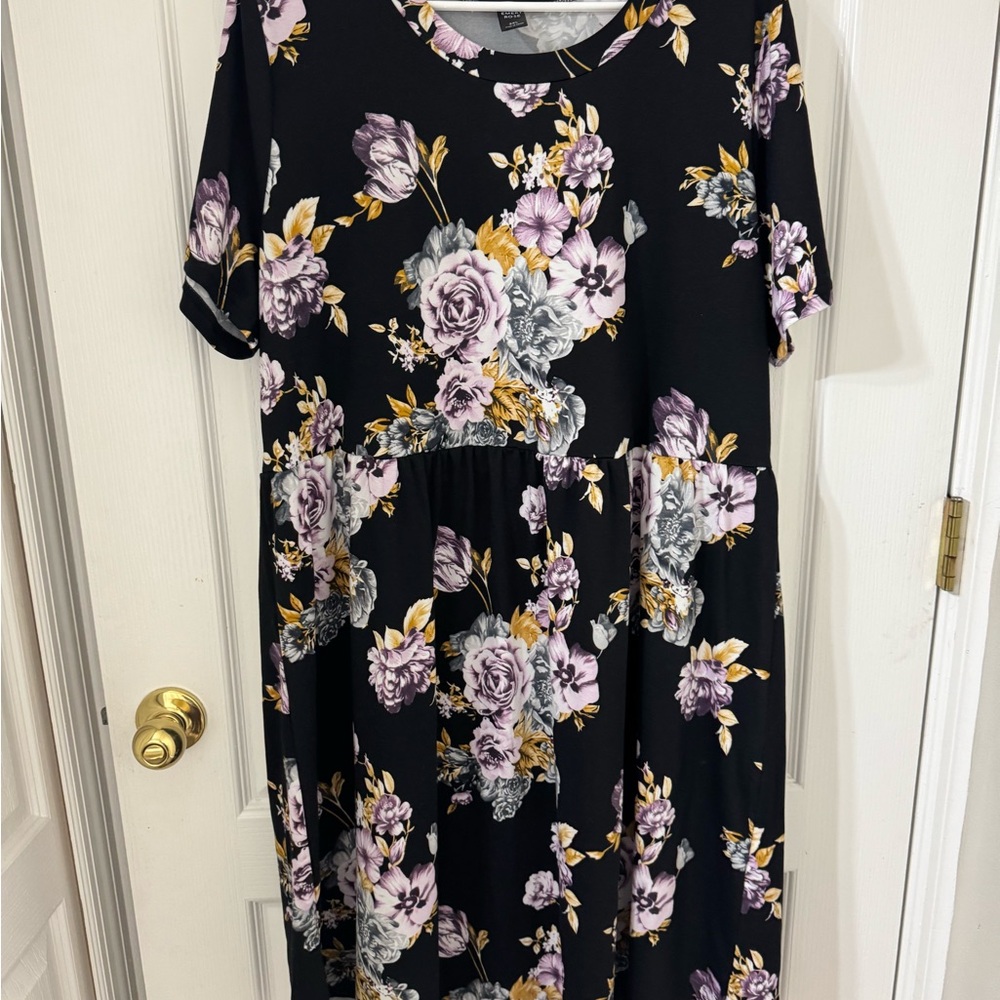 Floral Black Dress